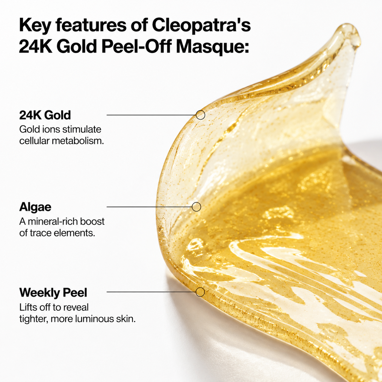Cleopatra's 24k Gold Peel-Off Masque - Peel-Off Mask